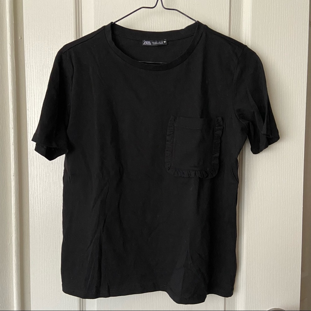 zara black pocket t-shirt